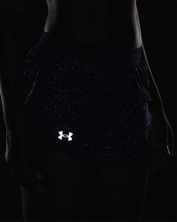Women's UA Fly-By 2.0 Printed Shorts, Navy, pdpMainDesktop image number 3